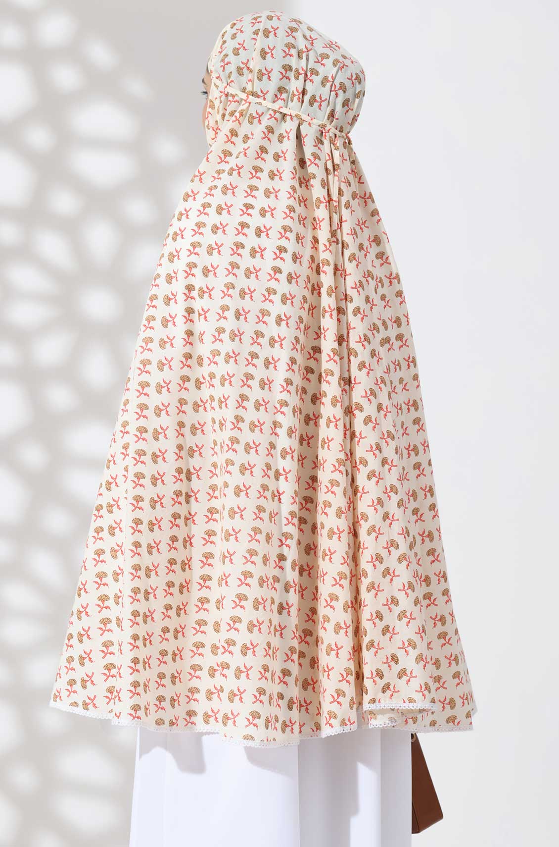 Cream Floral Cotton Namaz Makhna