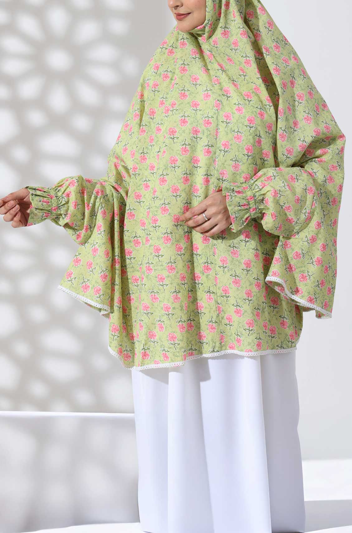 Mint Floral Cotton Namaz Makhna