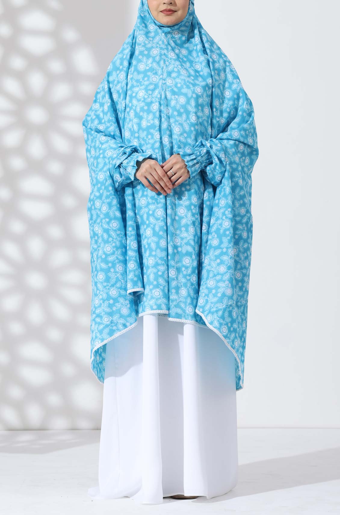 Sky Petals Knee Length Cotton Namaz Makhna