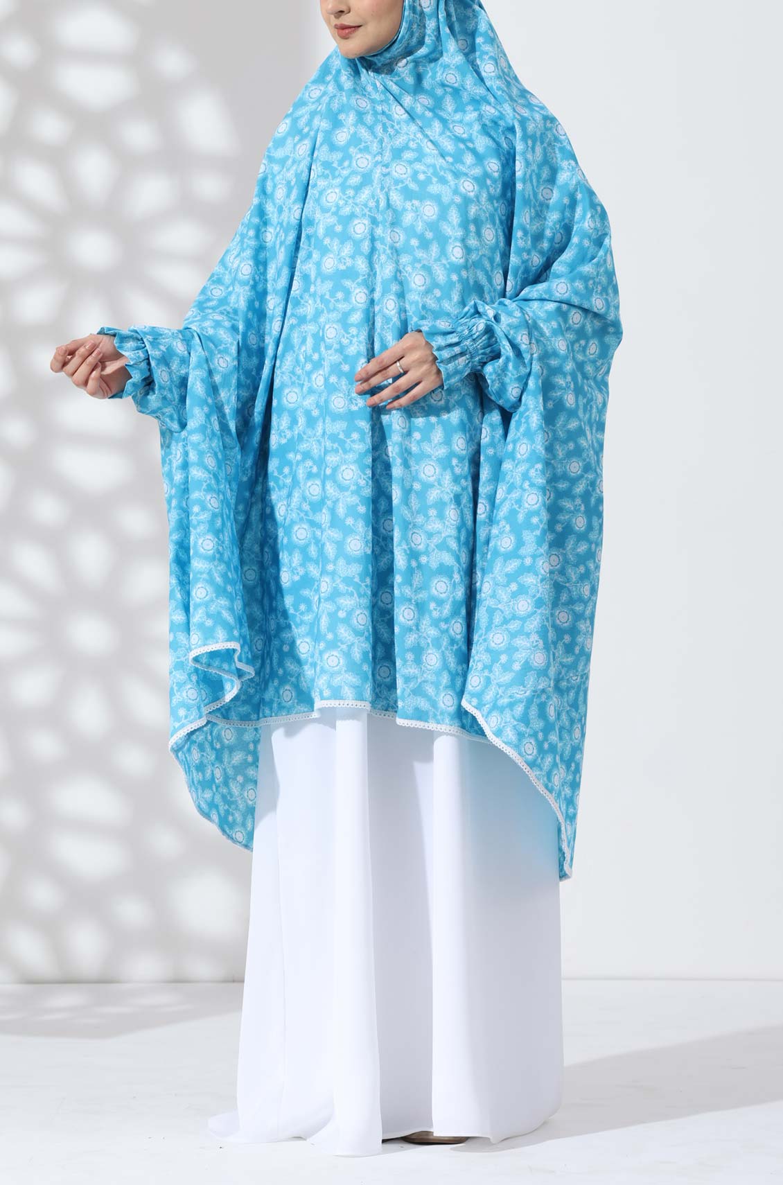 Sky Petals Knee Length Cotton Namaz Makhna