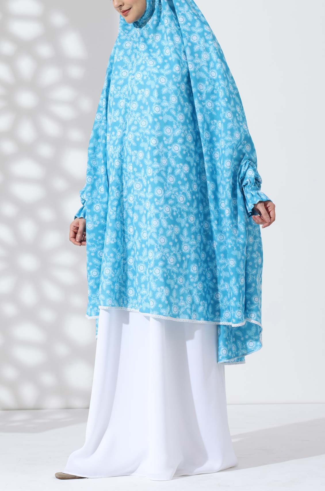 Sky Petals Knee Length Cotton Namaz Makhna