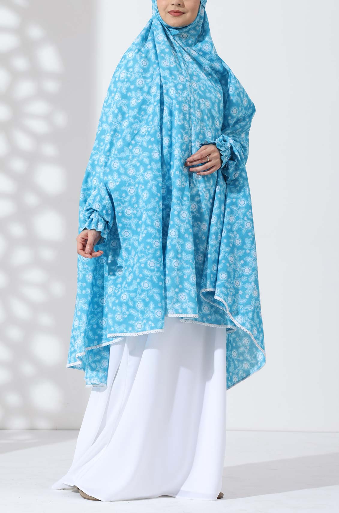 Sky Petals Knee Length Cotton Namaz Makhna
