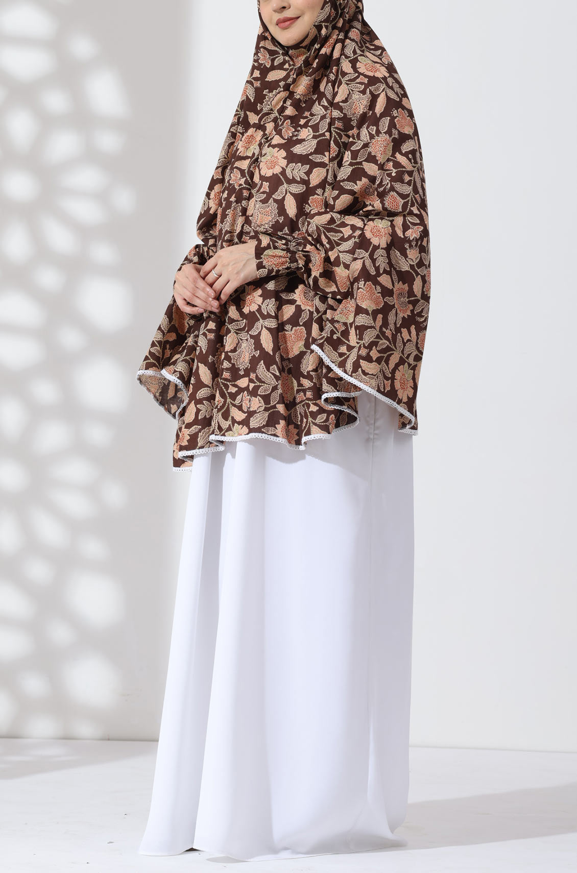 Brown Floral Cotton Namaz Makhna