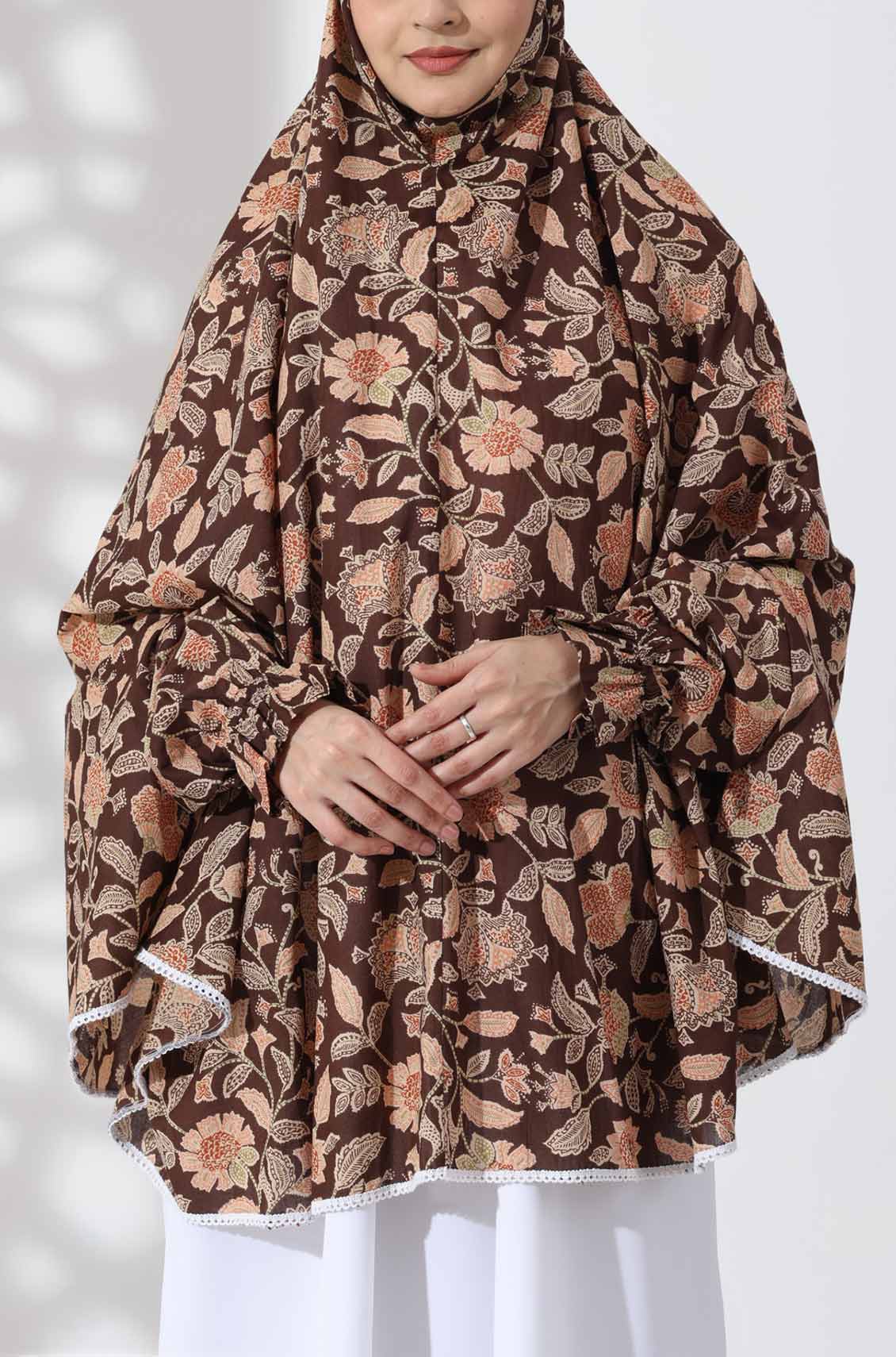 Brown Floral Cotton Namaz Makhna