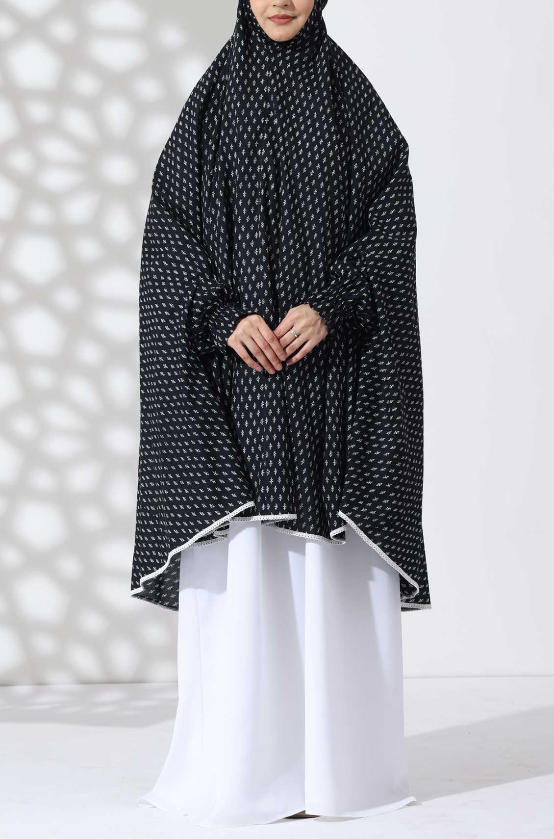 Black Fig Knee Length Cotton Namaz Makhna