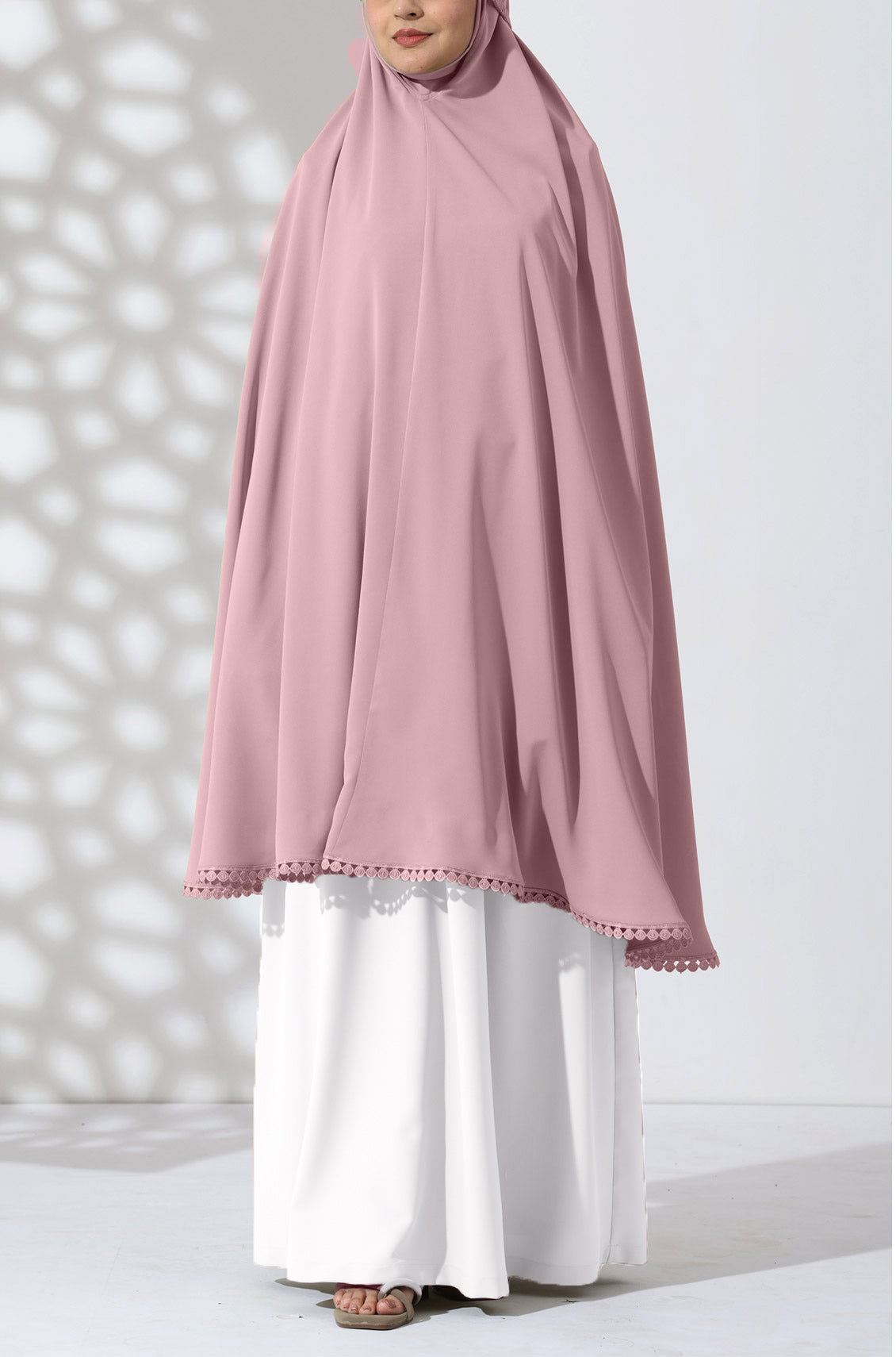 Prayer Lace Makhna Coral Pink