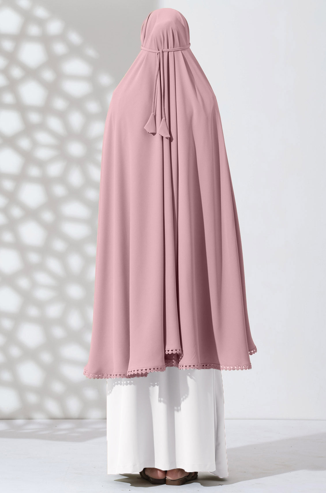 Prayer Lace Makhna Coral Pink