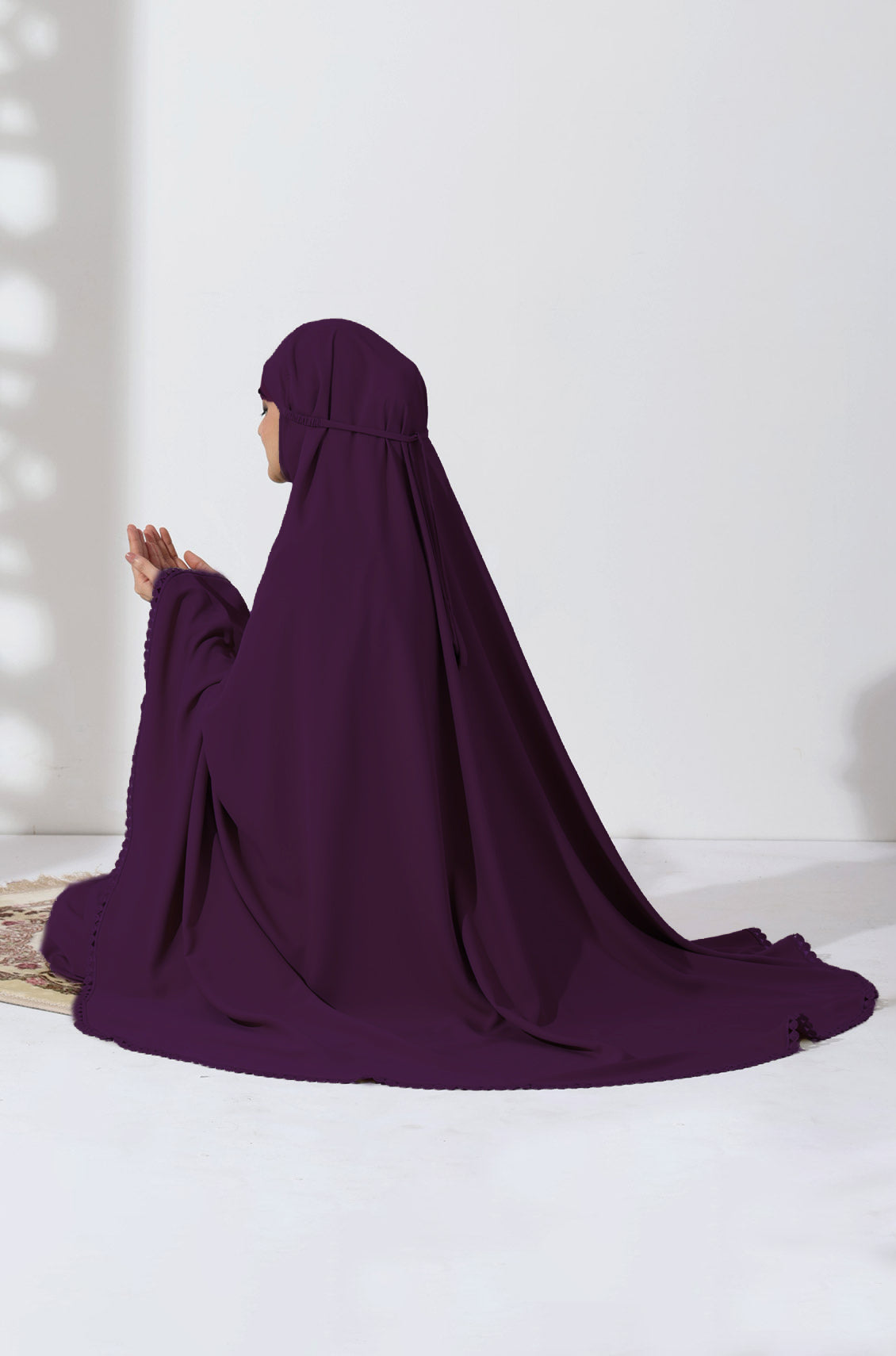 Prayer Lace Makhna Deep Plum