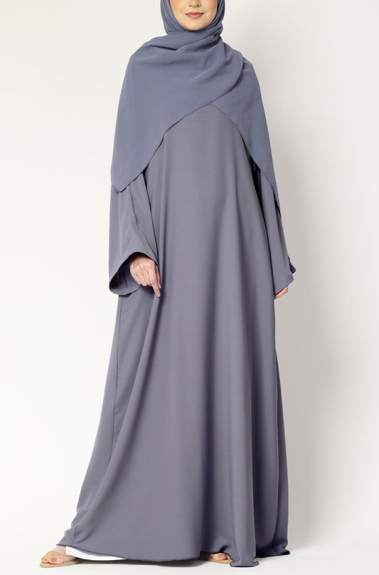 Simple Everyday Abaya - Front Closed Cool Grey