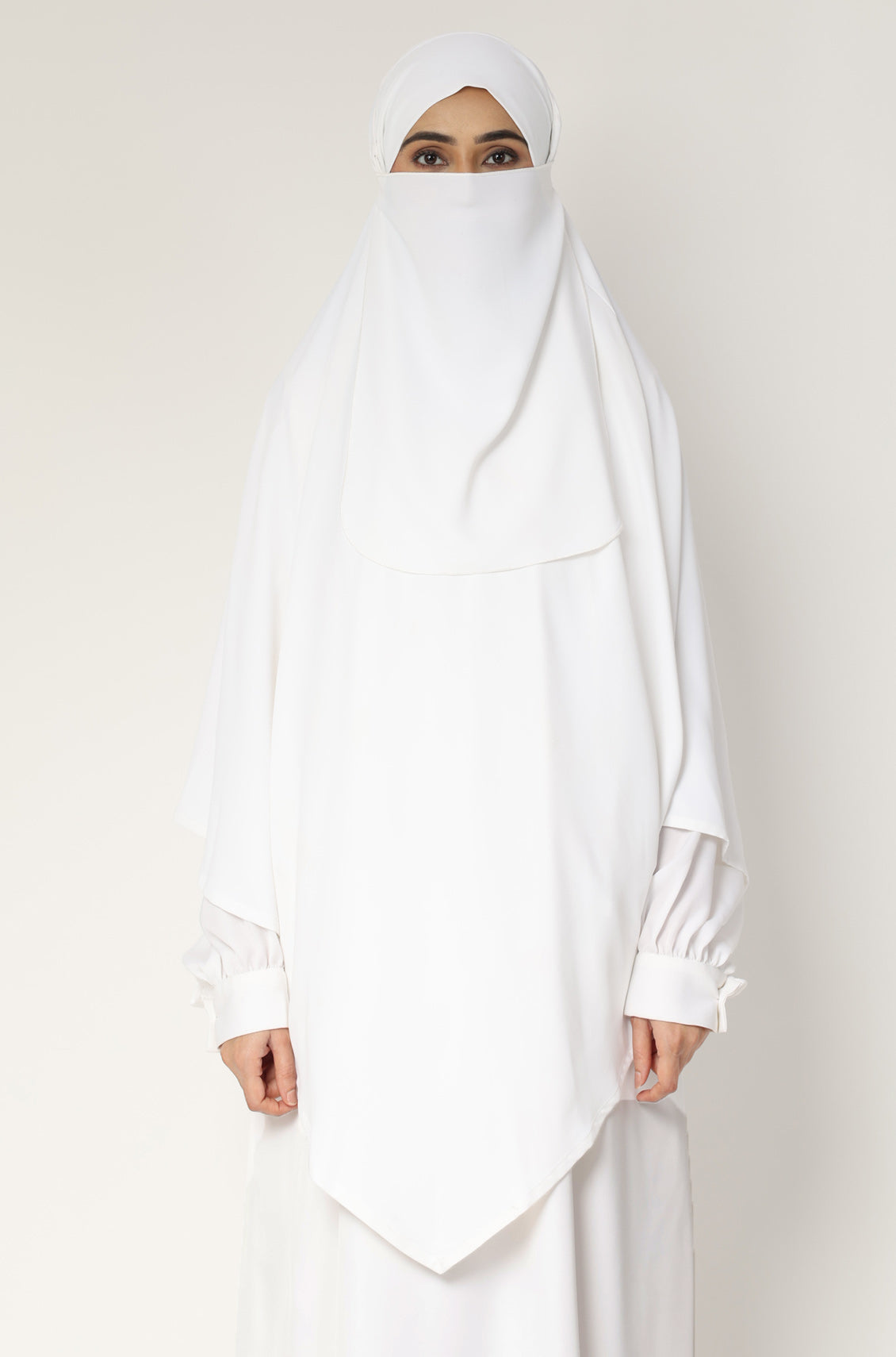 Khimar Single Layer Pearl White