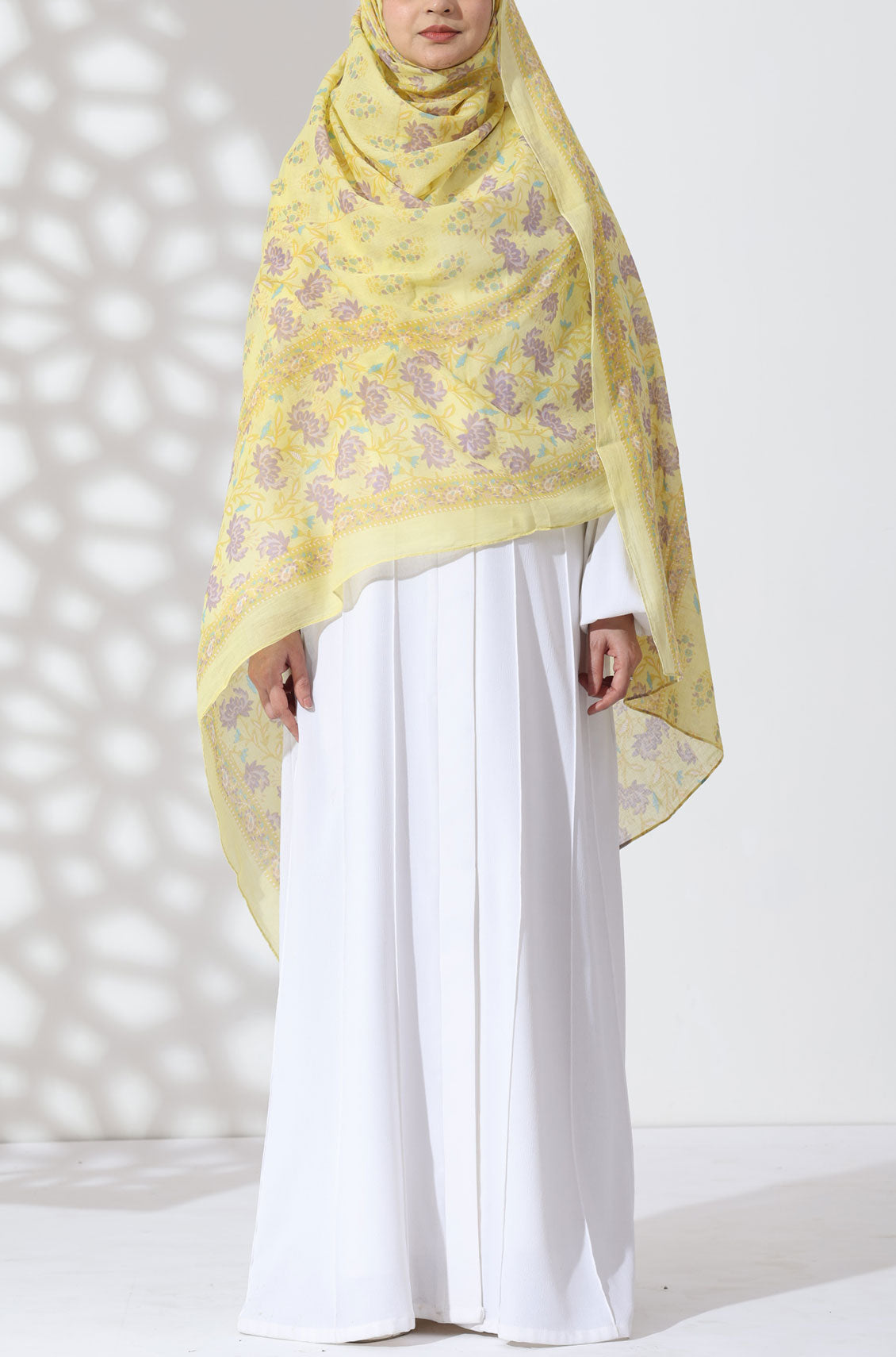 Saffron Bloom Cotton Namaz Dupatta
