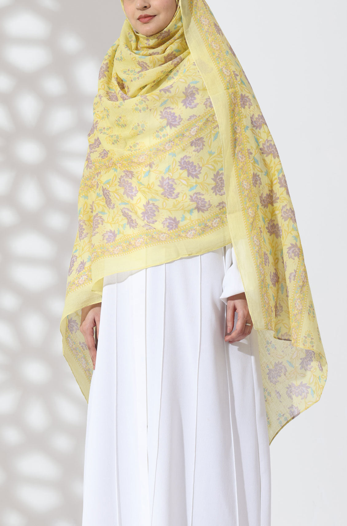 Saffron Bloom Cotton Namaz Dupatta