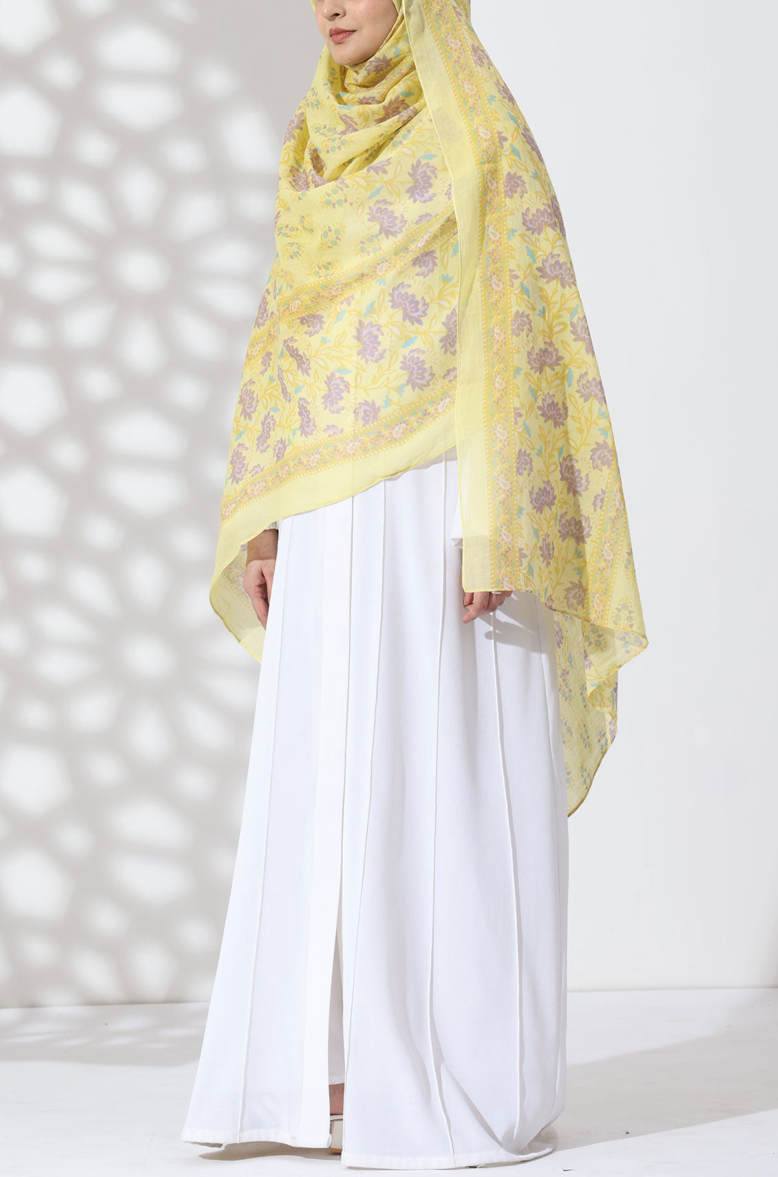 Saffron Bloom Cotton Namaz Dupatta