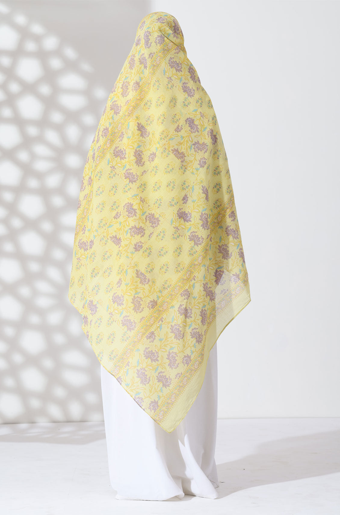 Saffron Bloom Cotton Namaz Dupatta