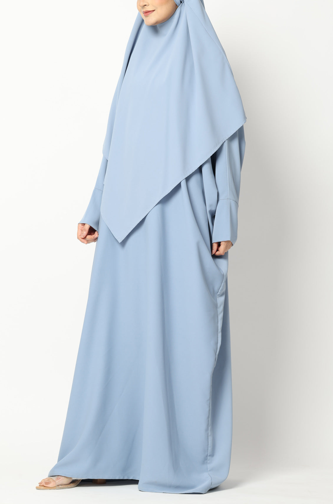 Simple Abaya Kaftan Style Sky Blue