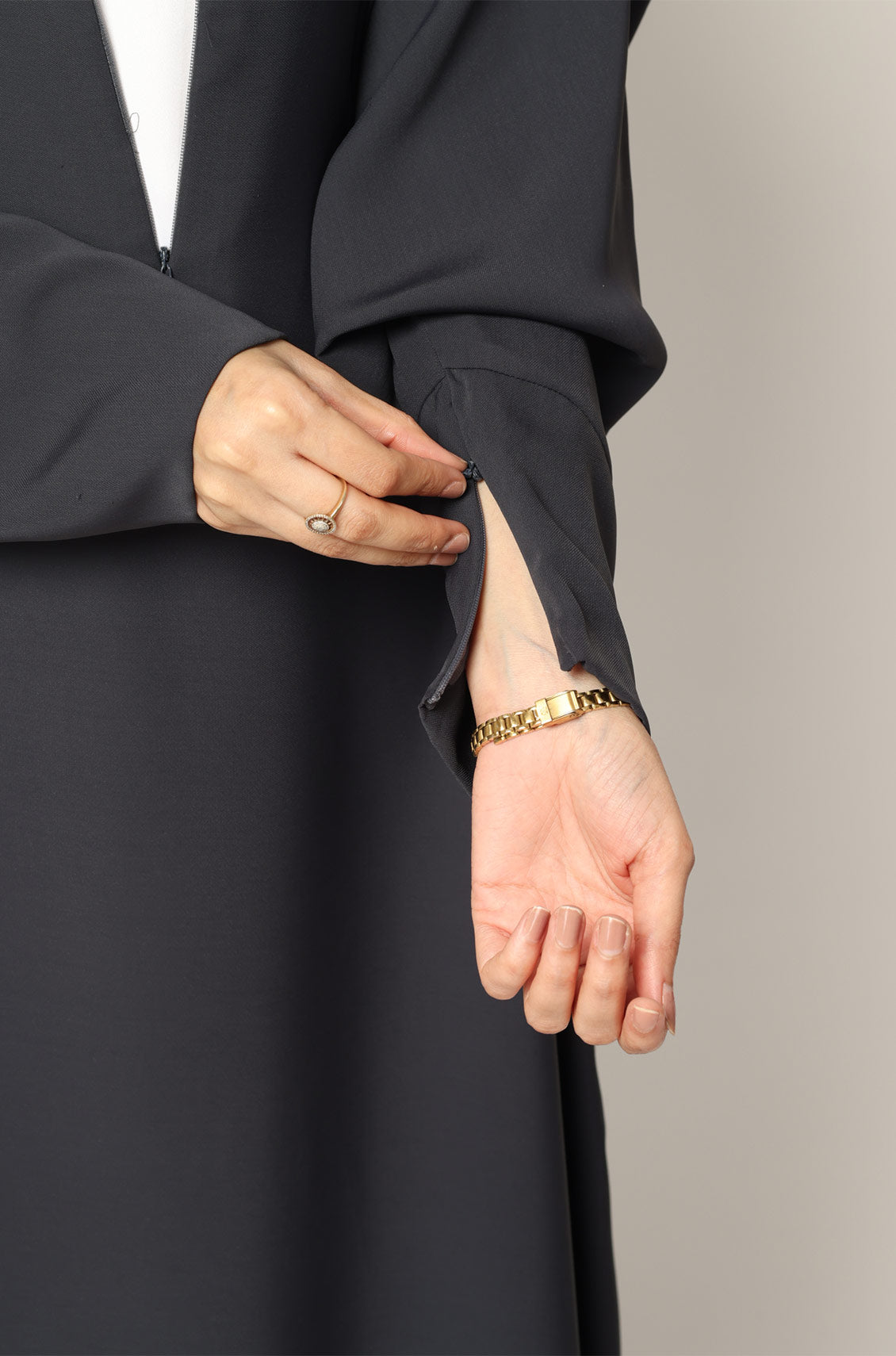 Simple Abaya Kaftan Style Dark Grey