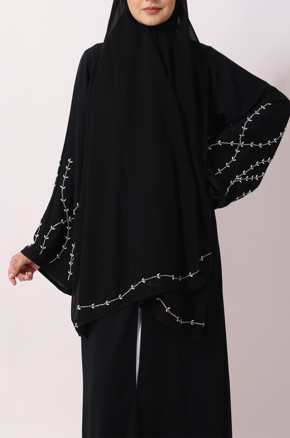 Luxury Jewel Abaya Dress Black