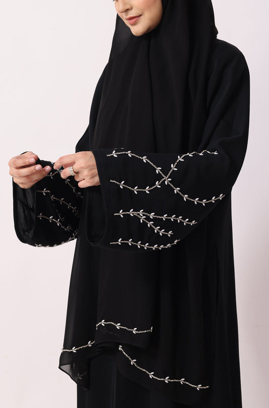 Luxury Jewel Abaya Dress Black