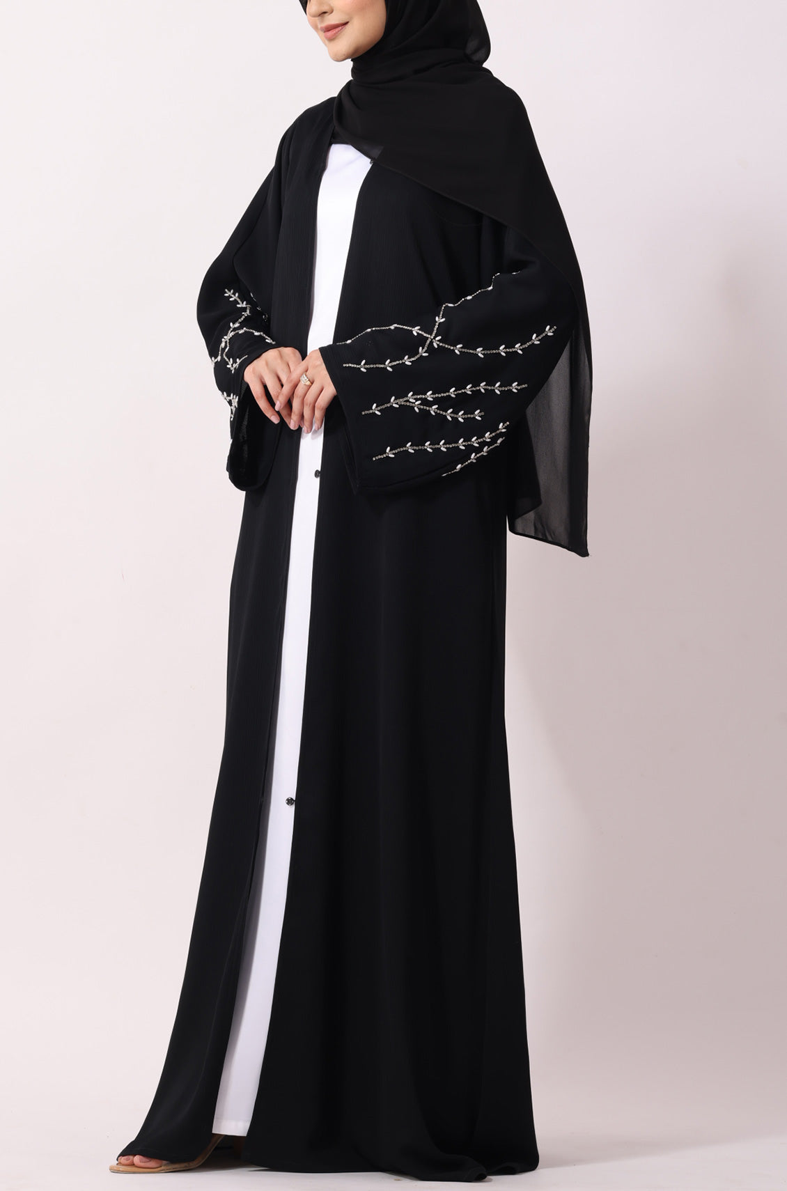 Luxury Jewel Abaya Dress Black