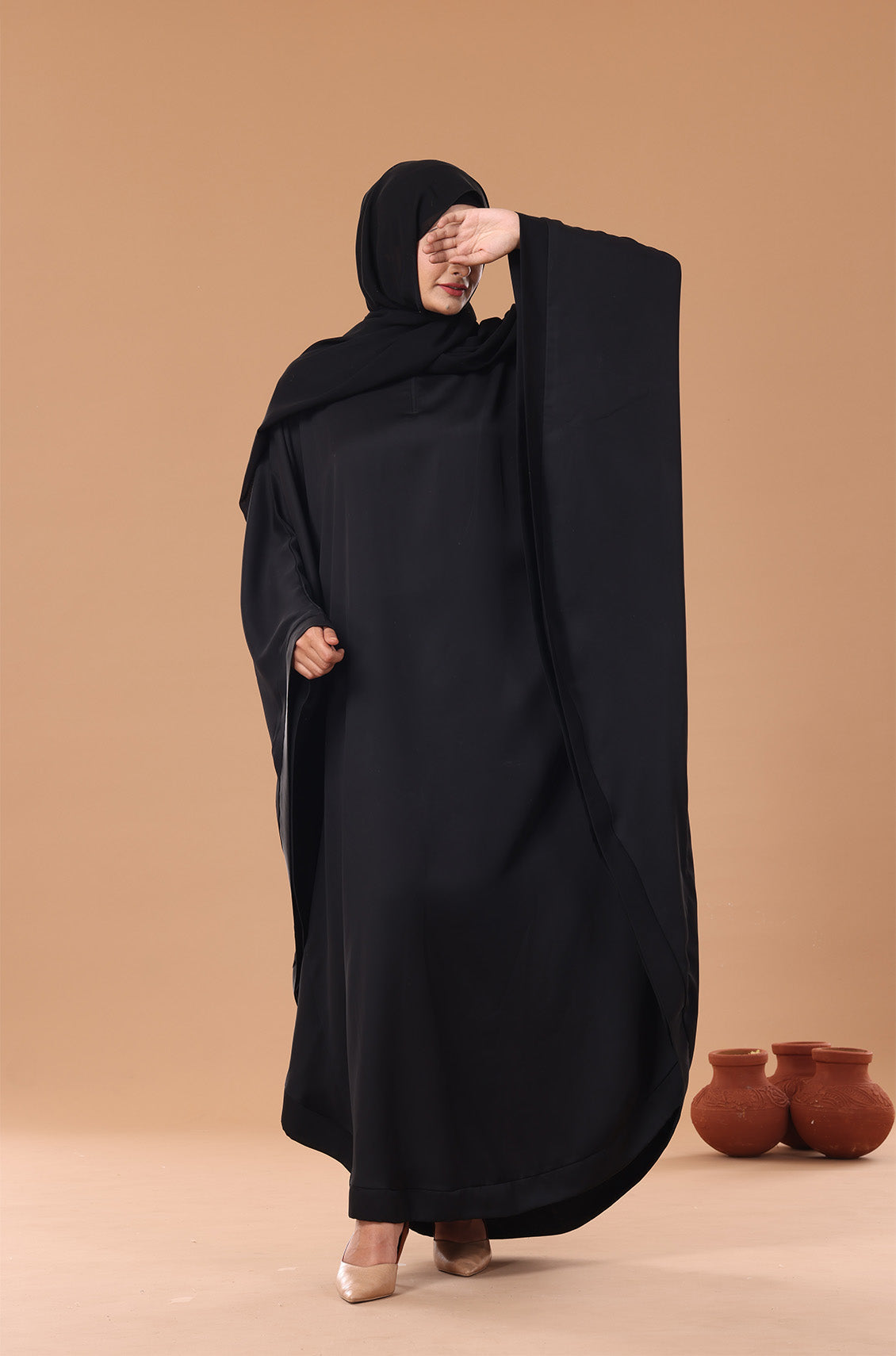 Black Nida Frill Kaftan