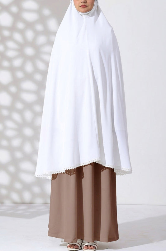 Prayer Lace Makhna Pearl White